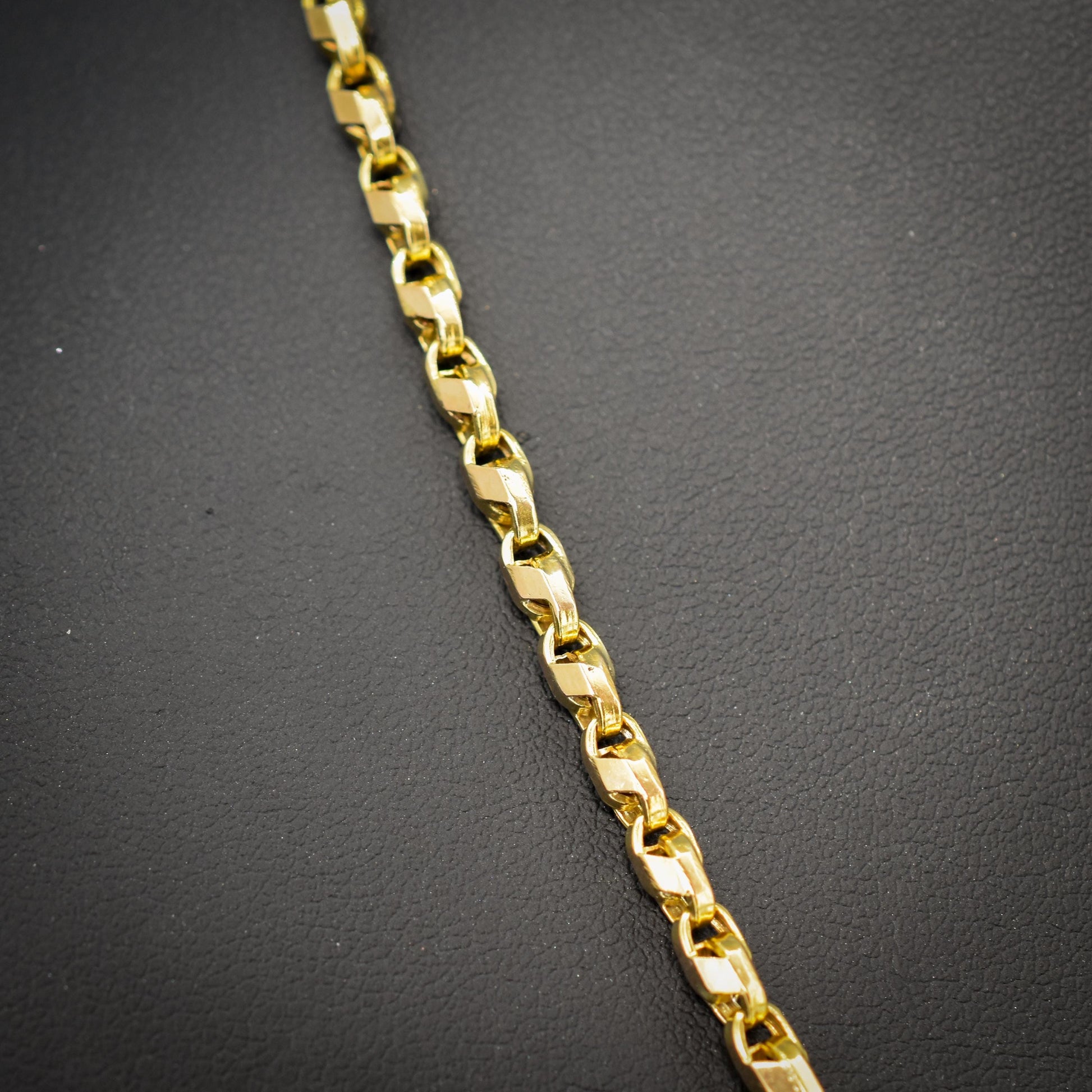 Antique 9ct Gold Tulip Link Fancy Chain Necklace with Dog Clip | 19"
