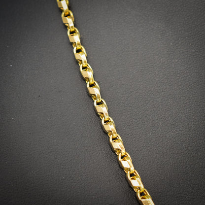 Antique 9ct Gold Tulip Link Fancy Chain Necklace with Dog Clip | 19"