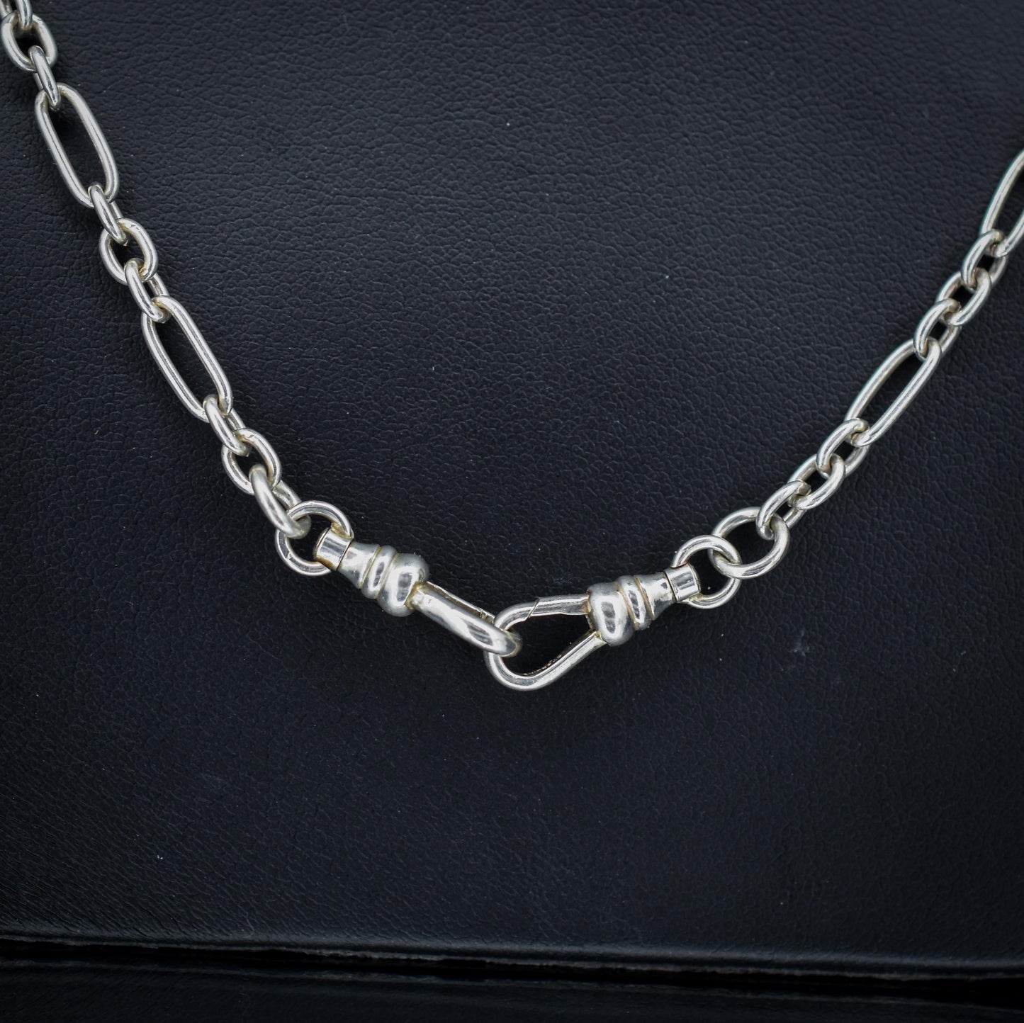 Vintage Sterling Silver Paper Link Trombone Dog Clip Chain Necklace | 20.5"