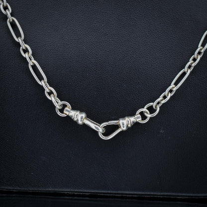 Vintage Sterling Silver Paper Link Trombone Dog Clip Chain Necklace | 20.5"