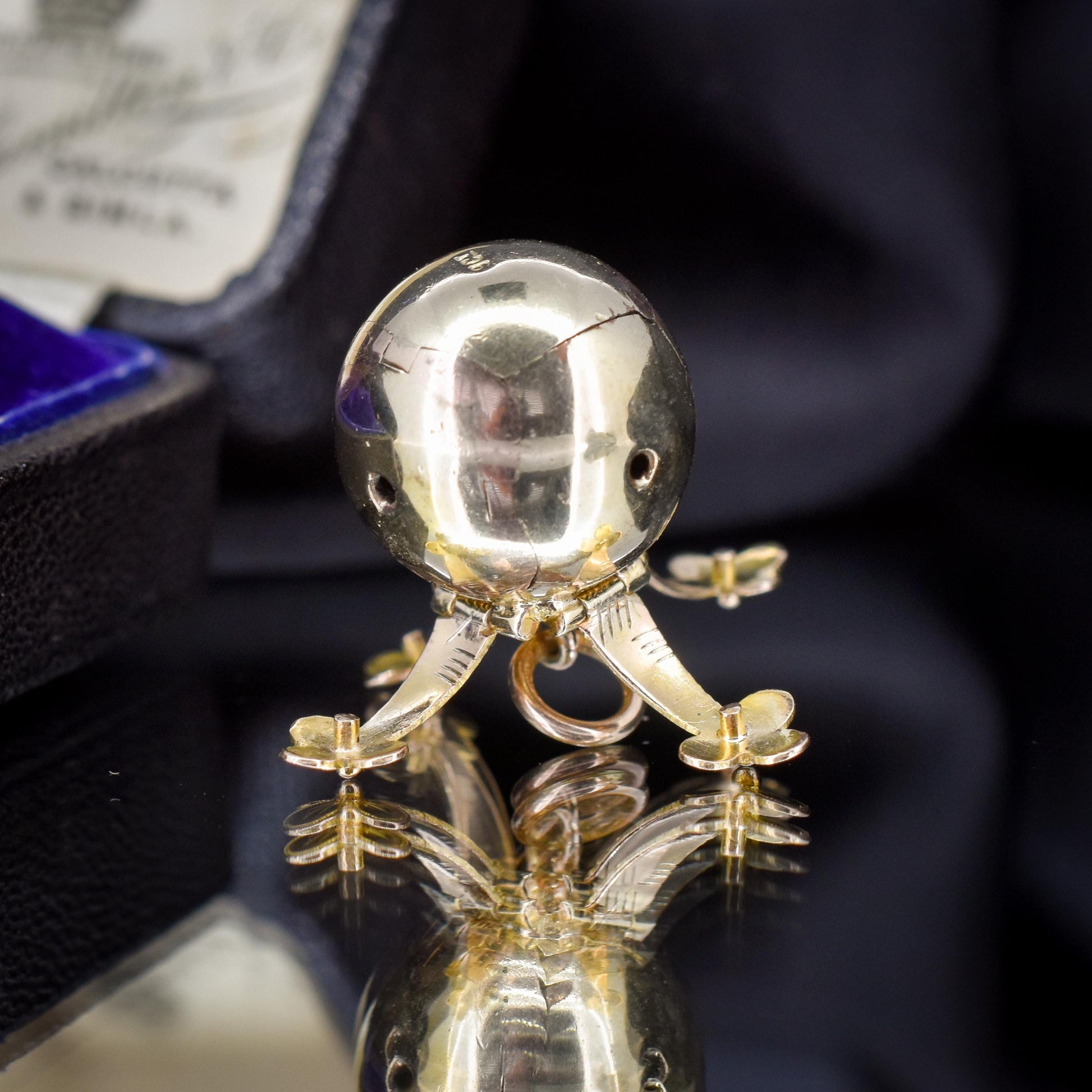 Vintage 9ct Gold and Silver Masonic Ball Charm Pendant