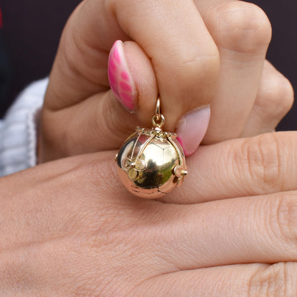 Vintage 9ct Gold and Silver Masonic Ball Charm Pendant