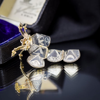 Vintage 9ct Gold and Silver Masonic Ball Charm Pendant
