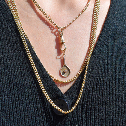 Antique Tennis Racket 9ct Rose Gold Charm Pendant | Dated 1901