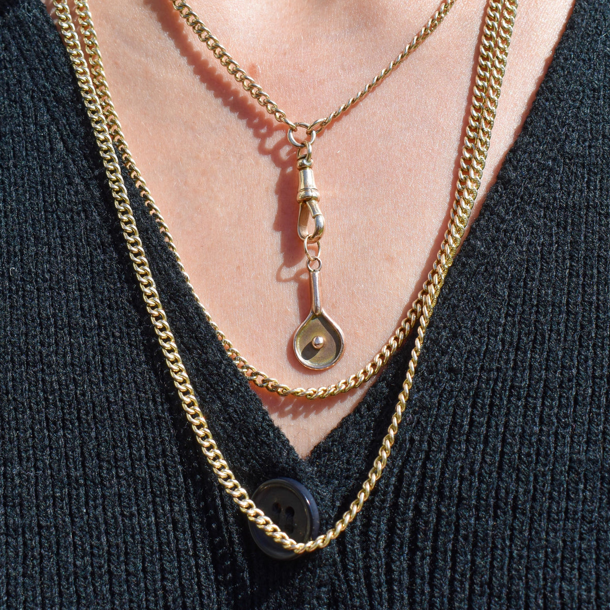 Antique Tennis Racket 9ct Rose Gold Charm Pendant | Dated 1901