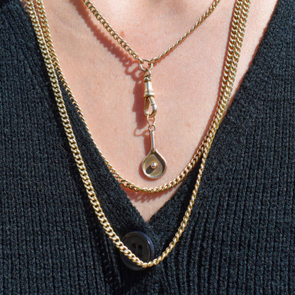 Antique Tennis Racket 9ct Rose Gold Charm Pendant | Dated 1901