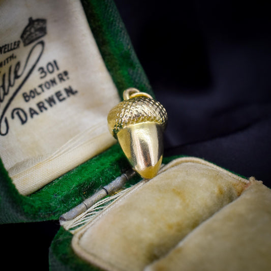 Vintage 9ct Gold Acorn Charm Pendant | Dated 1963