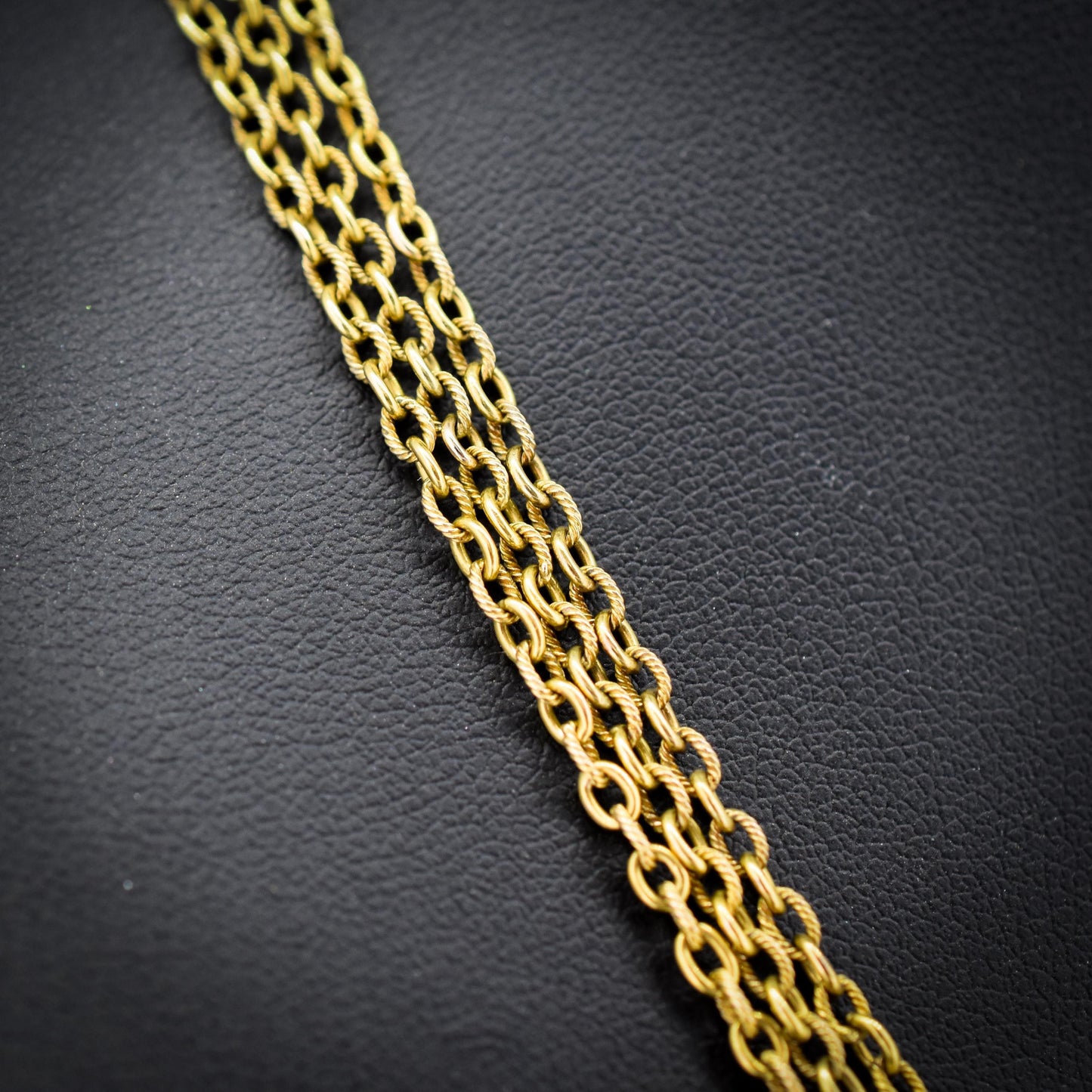 Antique Victorian 15ct Gold Long Fancy Ball Guard Chain Necklace 52"
