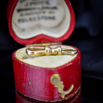 Rare Antique 15ct Gold Double Sided Dog Clip