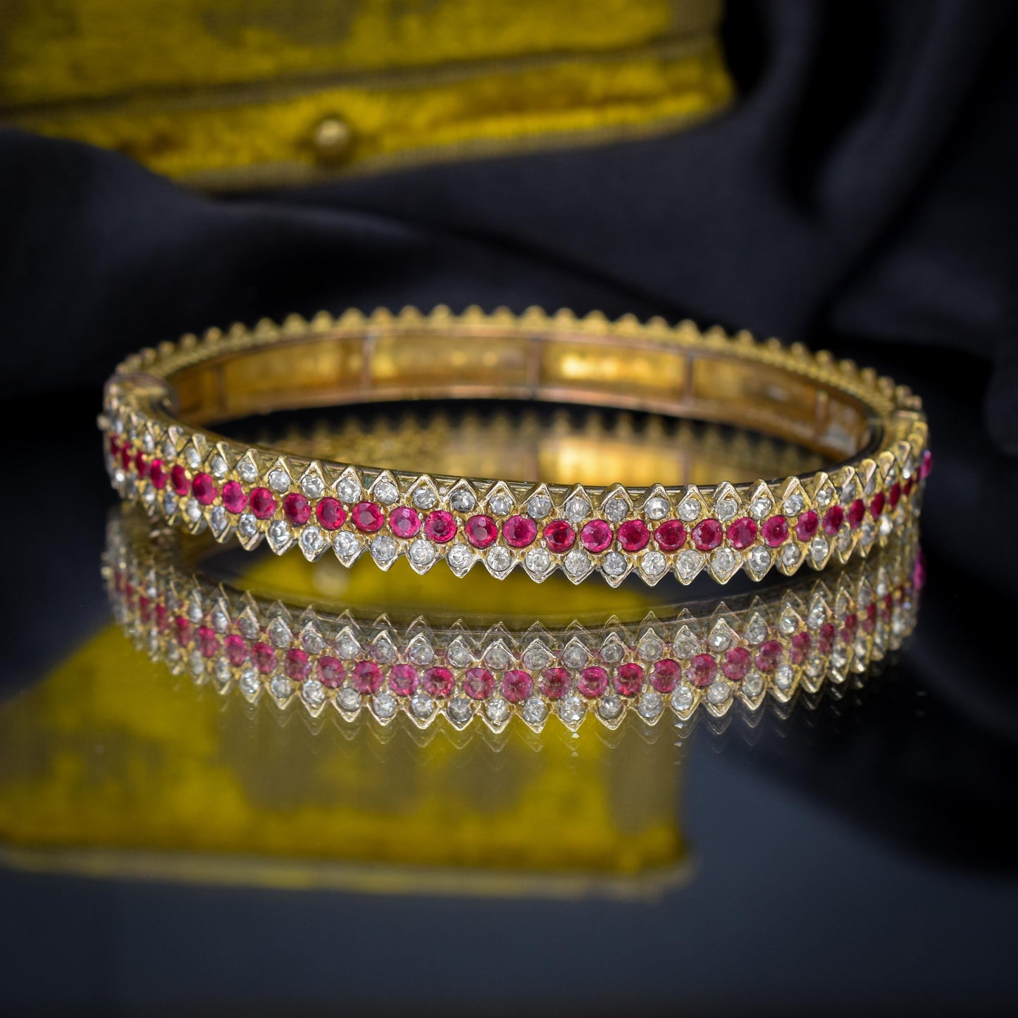 Art Deco Vintage Paste Chevron Bangle Bracelet