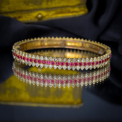 Art Deco Vintage Paste Chevron Bangle Bracelet