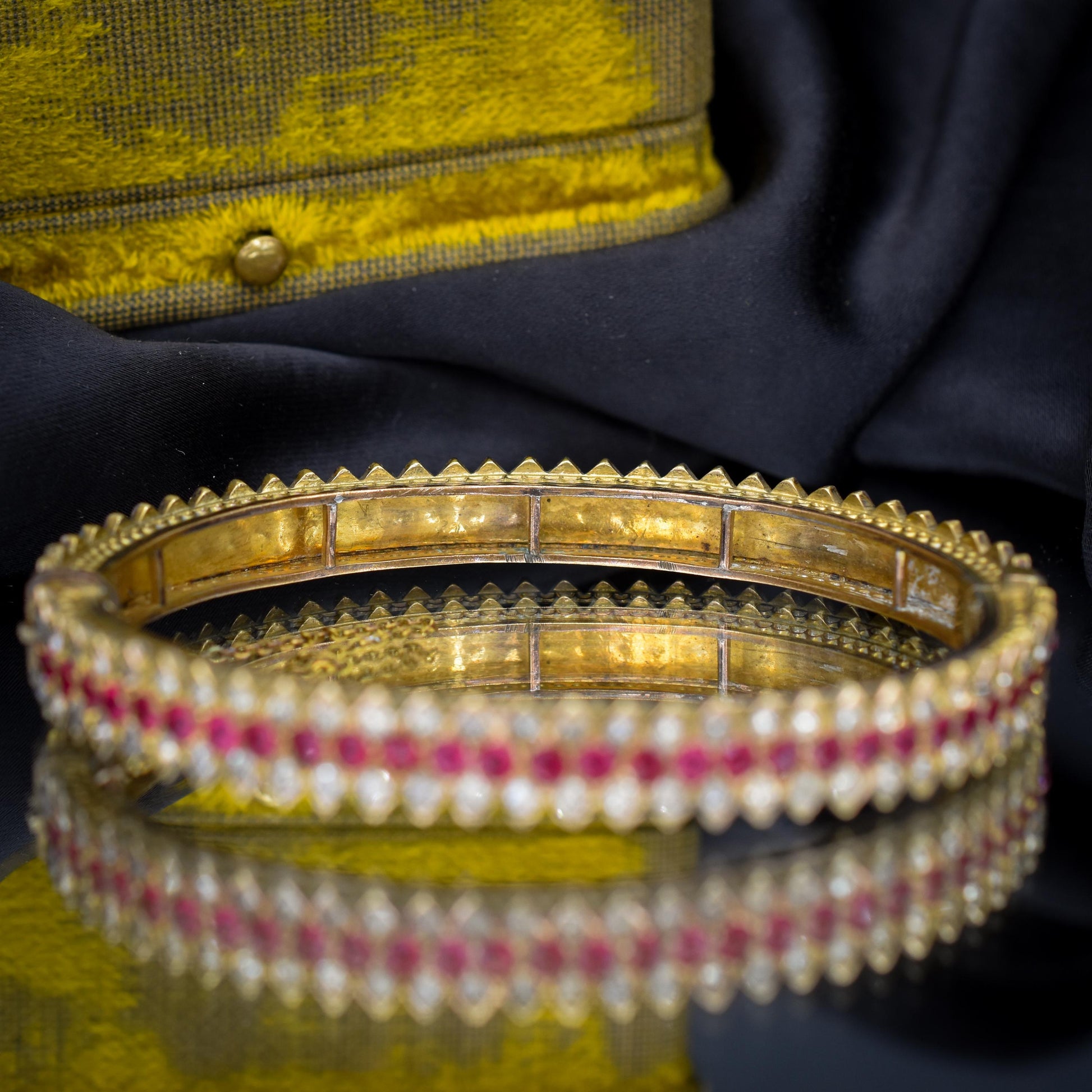 Art Deco Vintage Paste Chevron Bangle Bracelet
