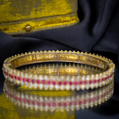 Art Deco Vintage Paste Chevron Bangle Bracelet