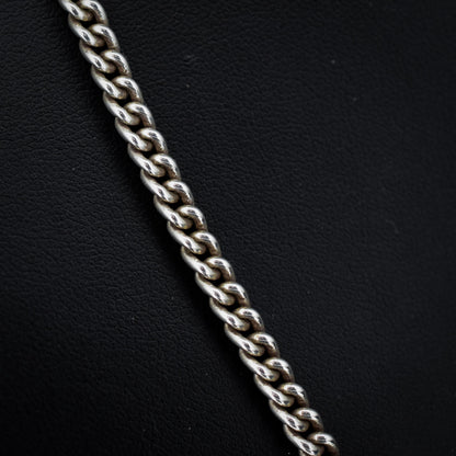Vintage 24.5" Sterling Silver Uniform Curb Link Long Chain Necklace with Dog Clip