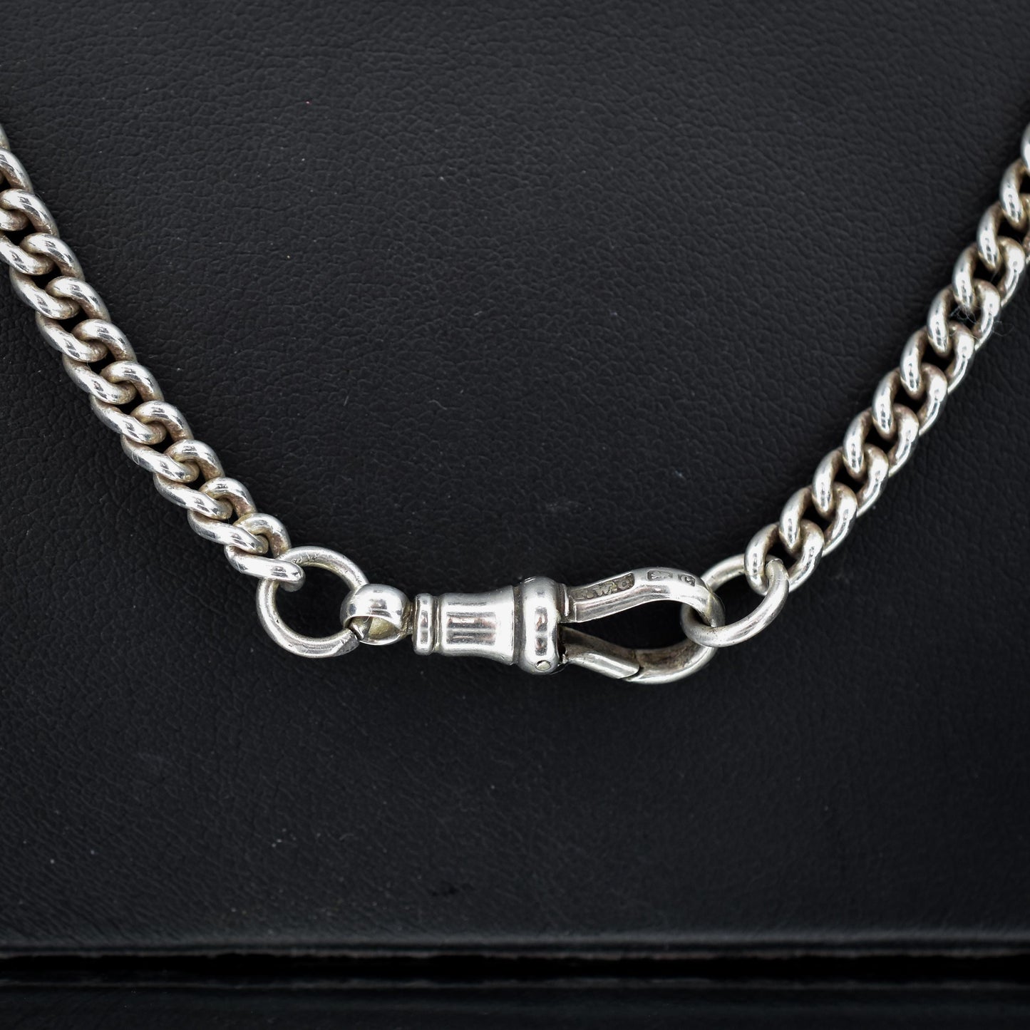 Vintage 24.5" Sterling Silver Uniform Curb Link Long Chain Necklace with Dog Clip
