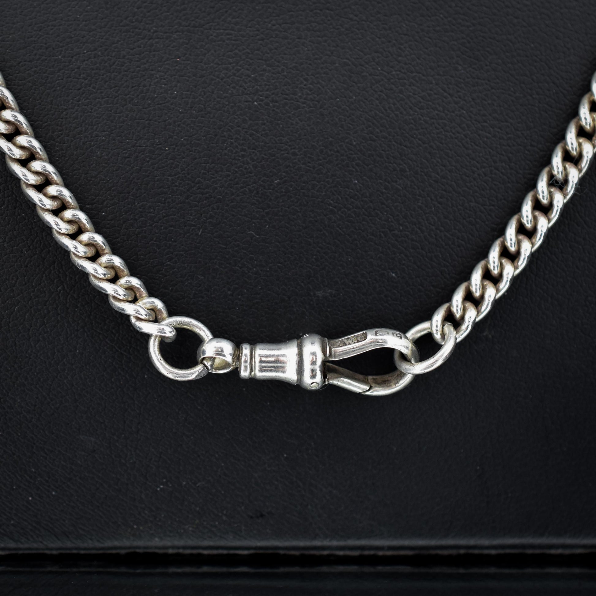Vintage 24.5" Sterling Silver Uniform Curb Link Long Chain Necklace with Dog Clip