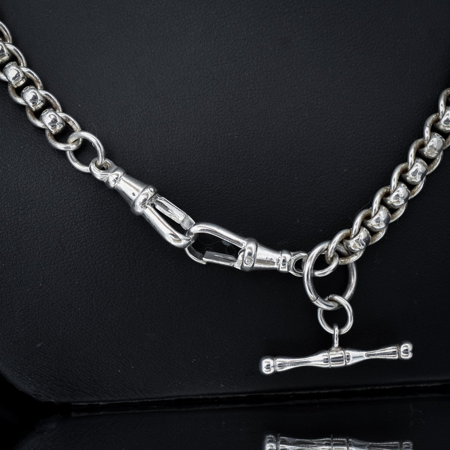 Vintage Sterling Silver Rollerball Albert Watch Chain Necklace | 19"