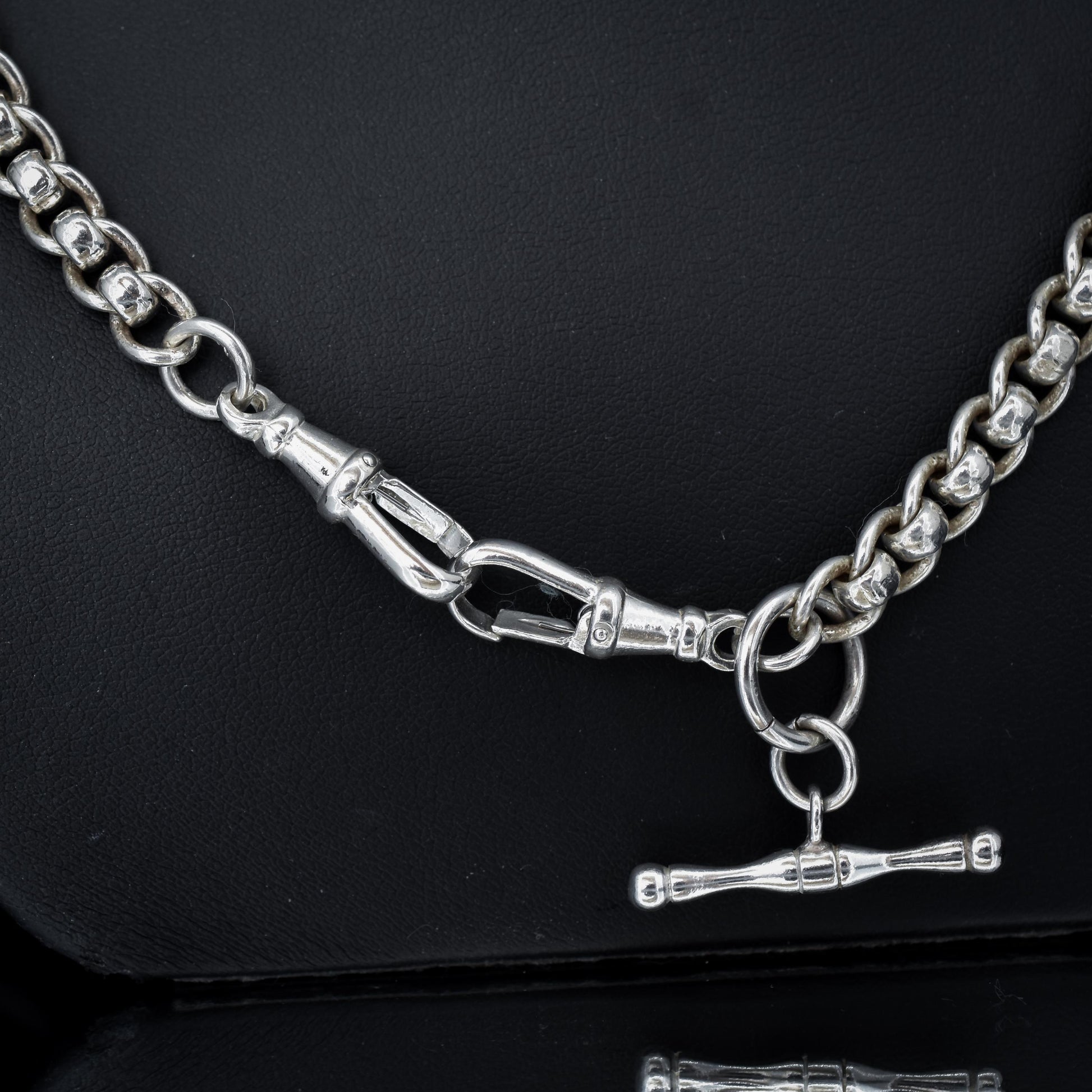 Vintage Sterling Silver Rollerball Albert Watch Chain Necklace | 19"