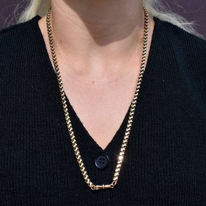 Antique Victorian 23.5" 15ct Gold Fancy Link Chain Necklace with Dog Clip - 30.1g