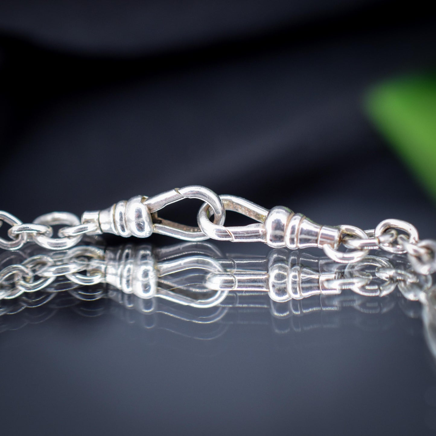 Vintage Sterling Silver Paper Link Trombone Dog Clip Chain Necklace | 20.5"
