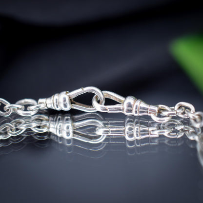Vintage Sterling Silver Paper Link Trombone Dog Clip Chain Necklace | 20.5"