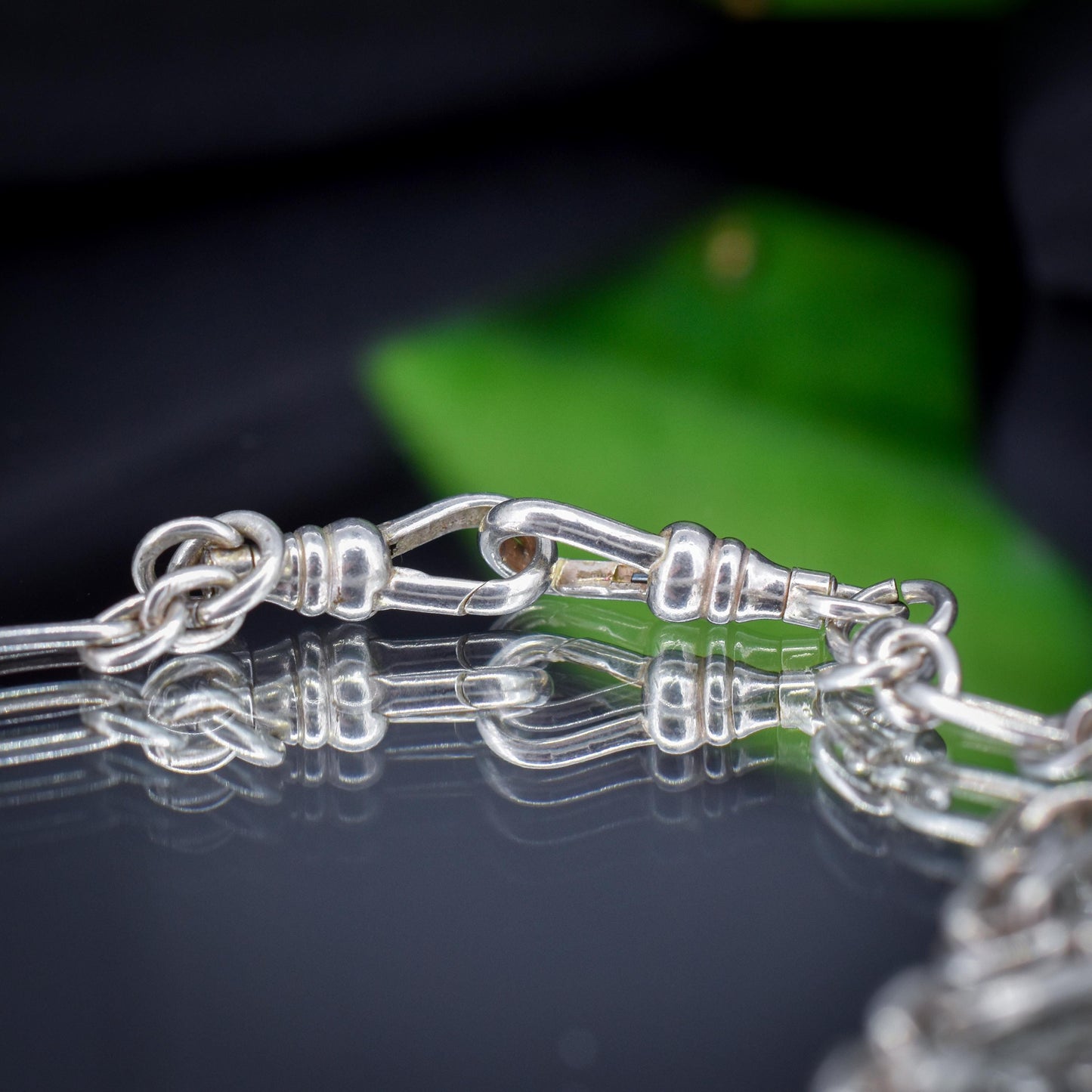 Vintage Sterling Silver Paper Link Trombone Dog Clip Chain Necklace | 20.5"