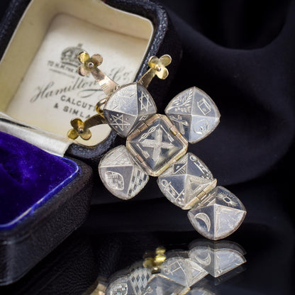 Vintage 9ct Gold and Silver Masonic Ball Charm Pendant