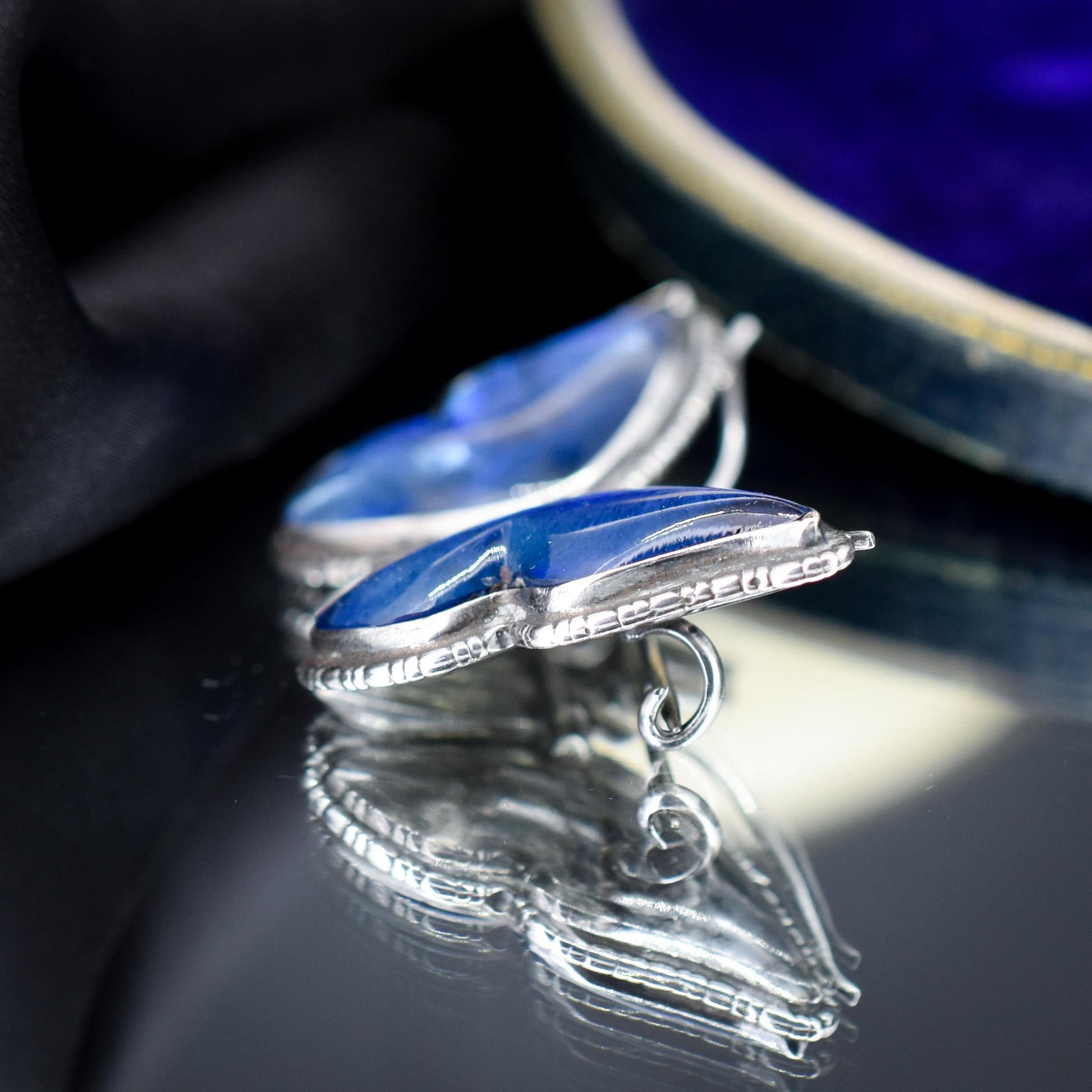 Antique Art Deco Sterling Silver Butterfly Wing Butterfly Brooch Pin