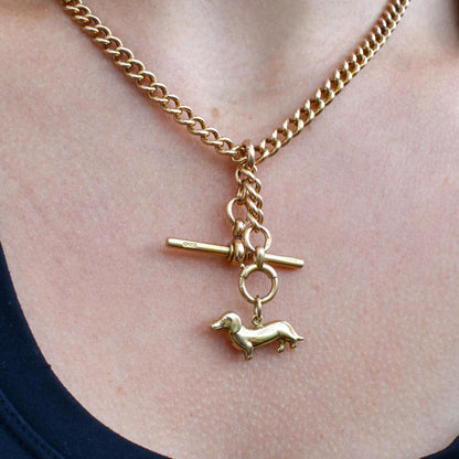 Vintage 9ct Gold Dachshund Dog Charm Pendant - Dated 1967