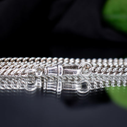 Vintage 24.5" Sterling Silver Uniform Curb Link Long Chain Necklace with Dog Clip