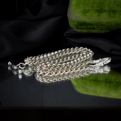 Vintage Sterling Silver Rollerball Albert Watch Chain Necklace | 19"