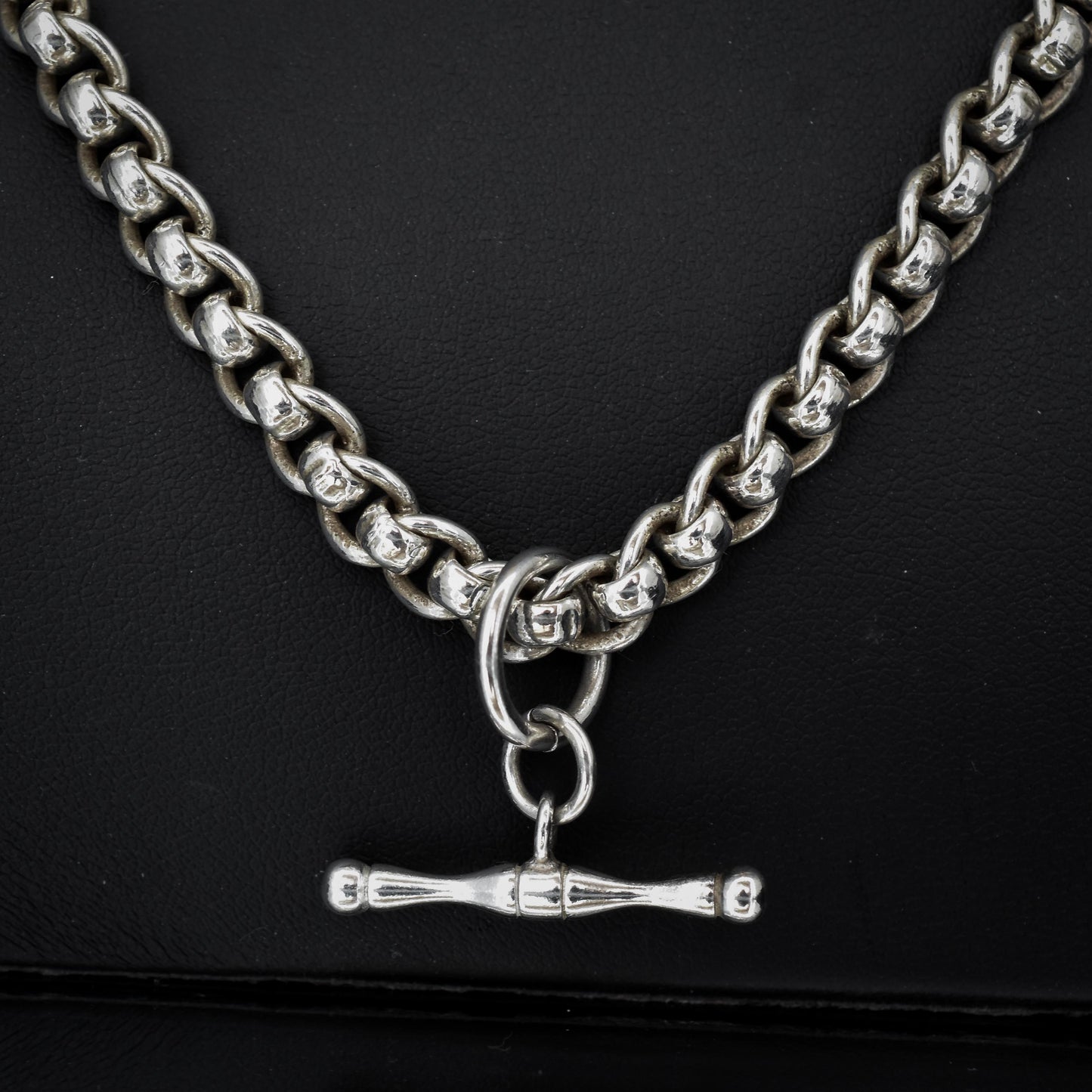 Vintage Sterling Silver Rollerball Albert Watch Chain Necklace | 19"