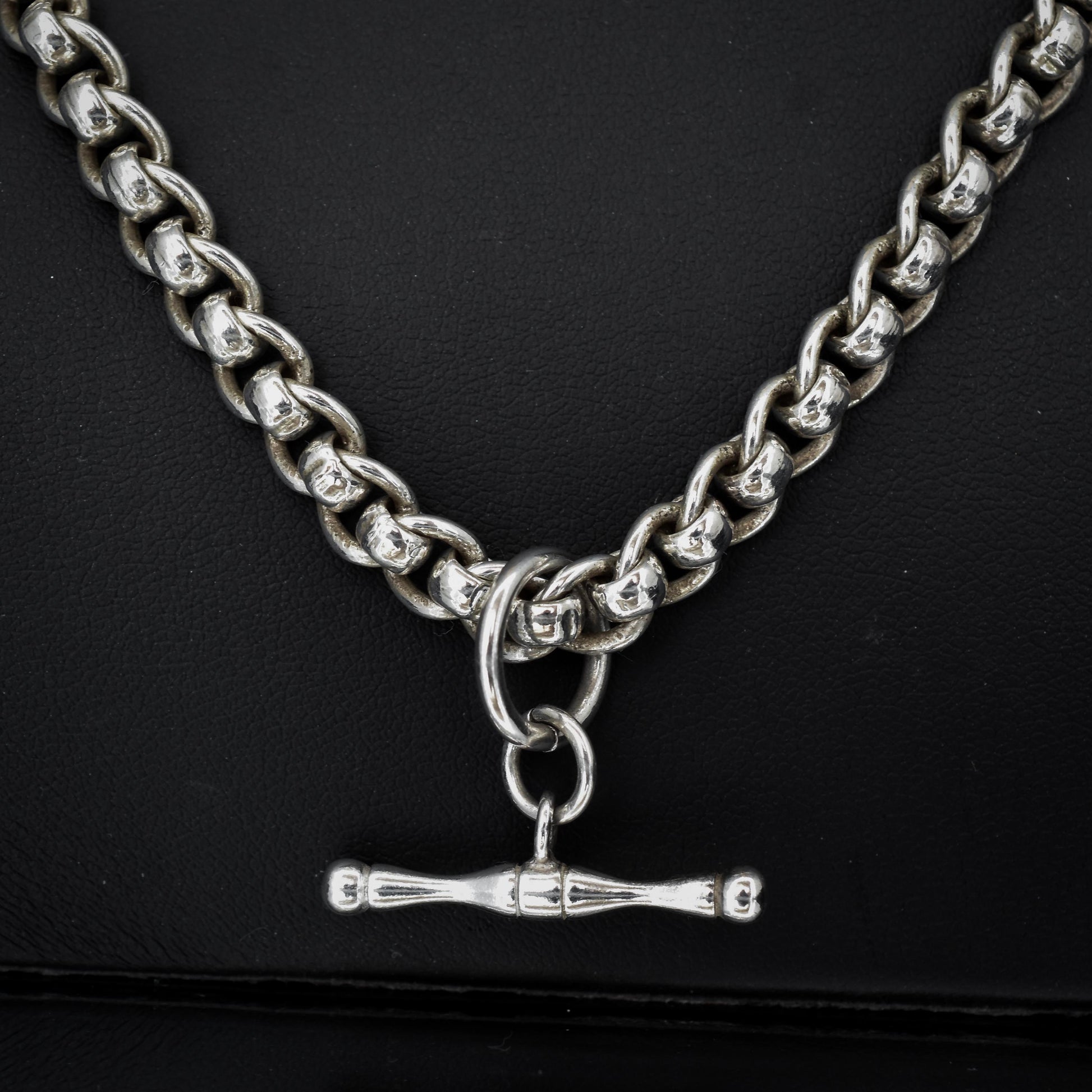 Vintage Sterling Silver Rollerball Albert Watch Chain Necklace | 19"