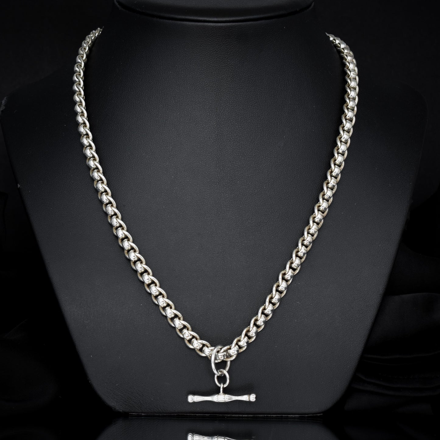 Vintage Sterling Silver Rollerball Albert Watch Chain Necklace | 19"