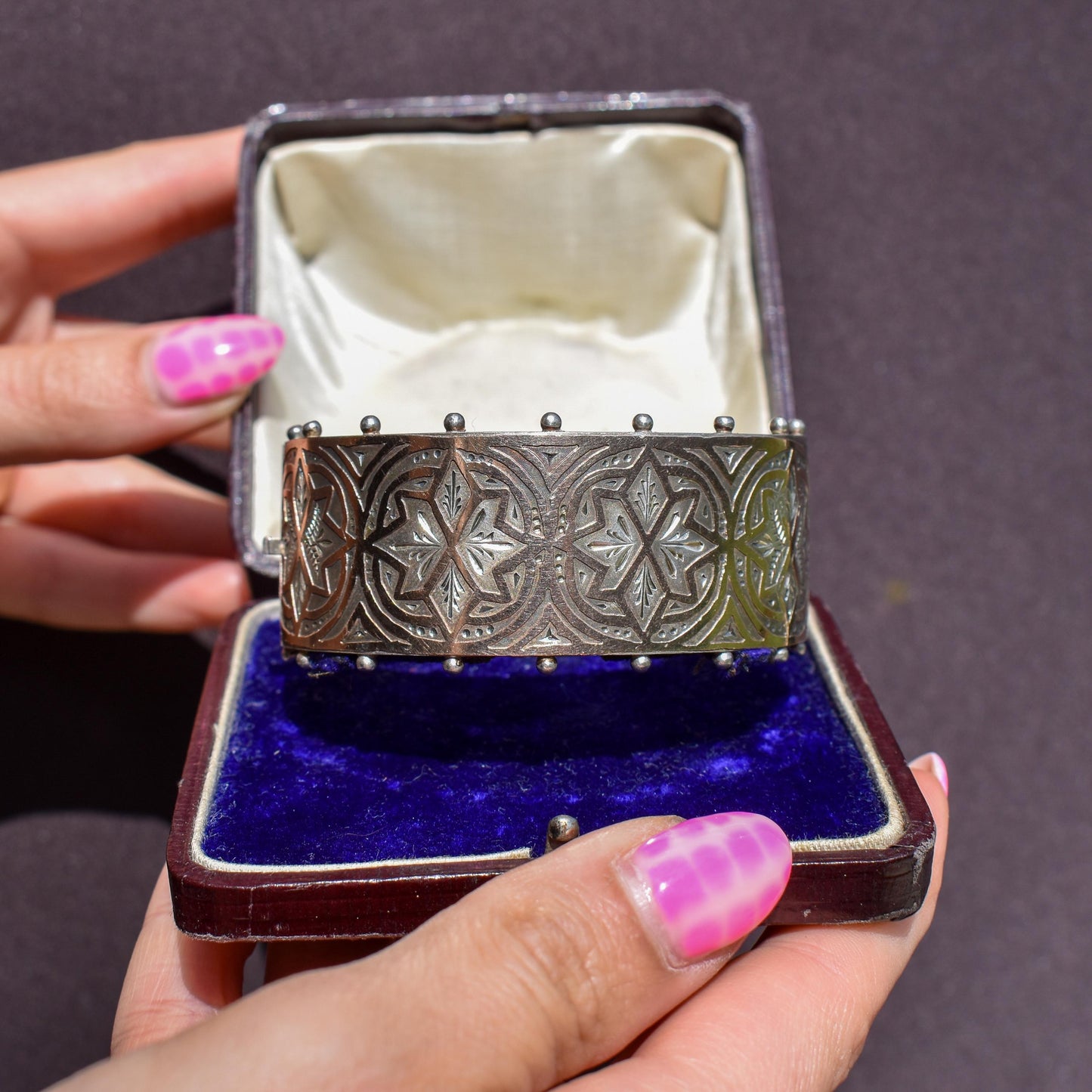 Antique Victorian Gold and Silver Aesthetic Bangle Bracelet | Birmingham 1882