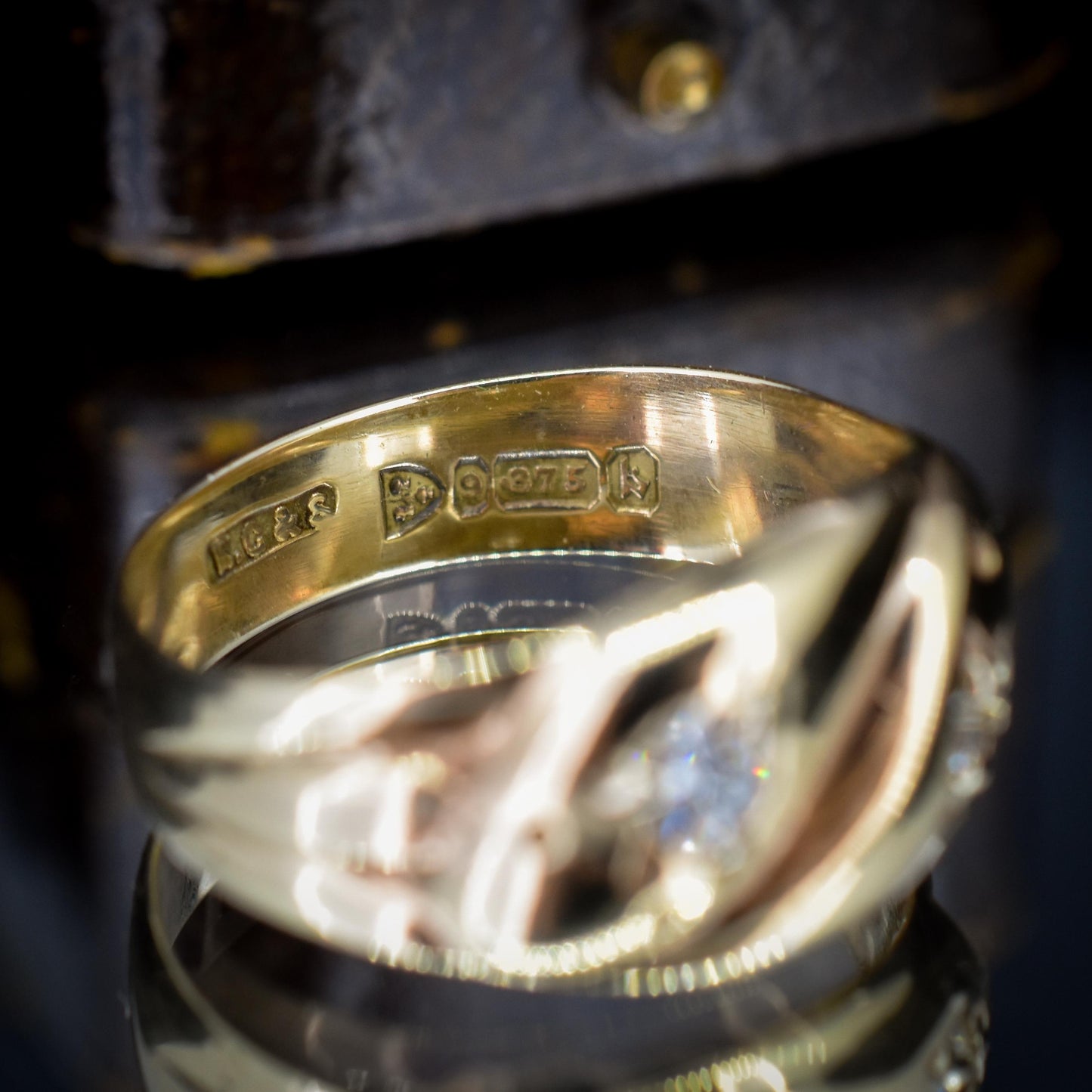Vintage Diamond Double Snake Serpent 9ct Gold Ring - Chester 1936
