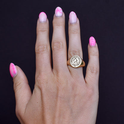 Vintage Intaglio Signet 9ct Yellow Gold Ring | Dated 1959