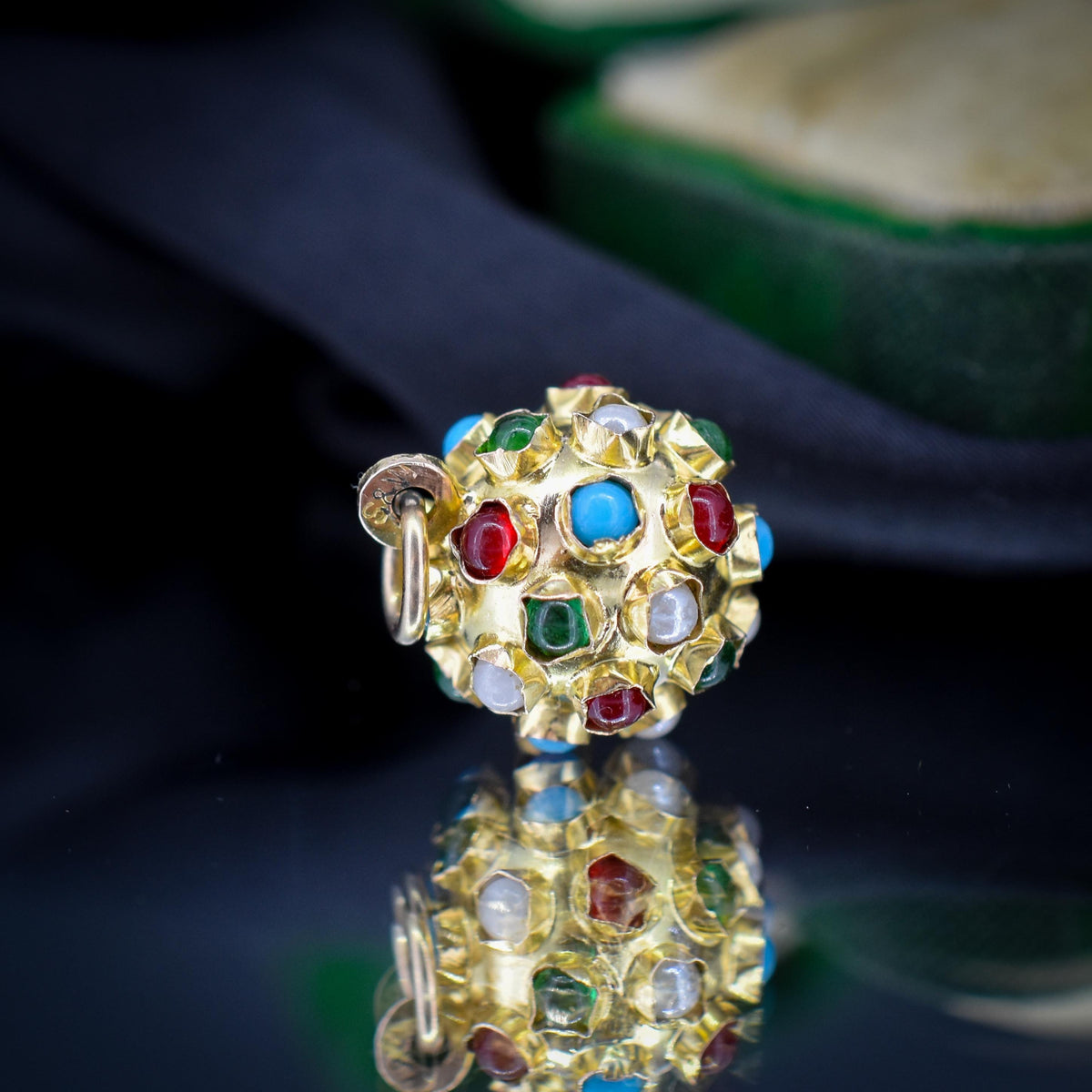 Vintage 9ct Gold Multi Gem Sputnik Charm Pendant