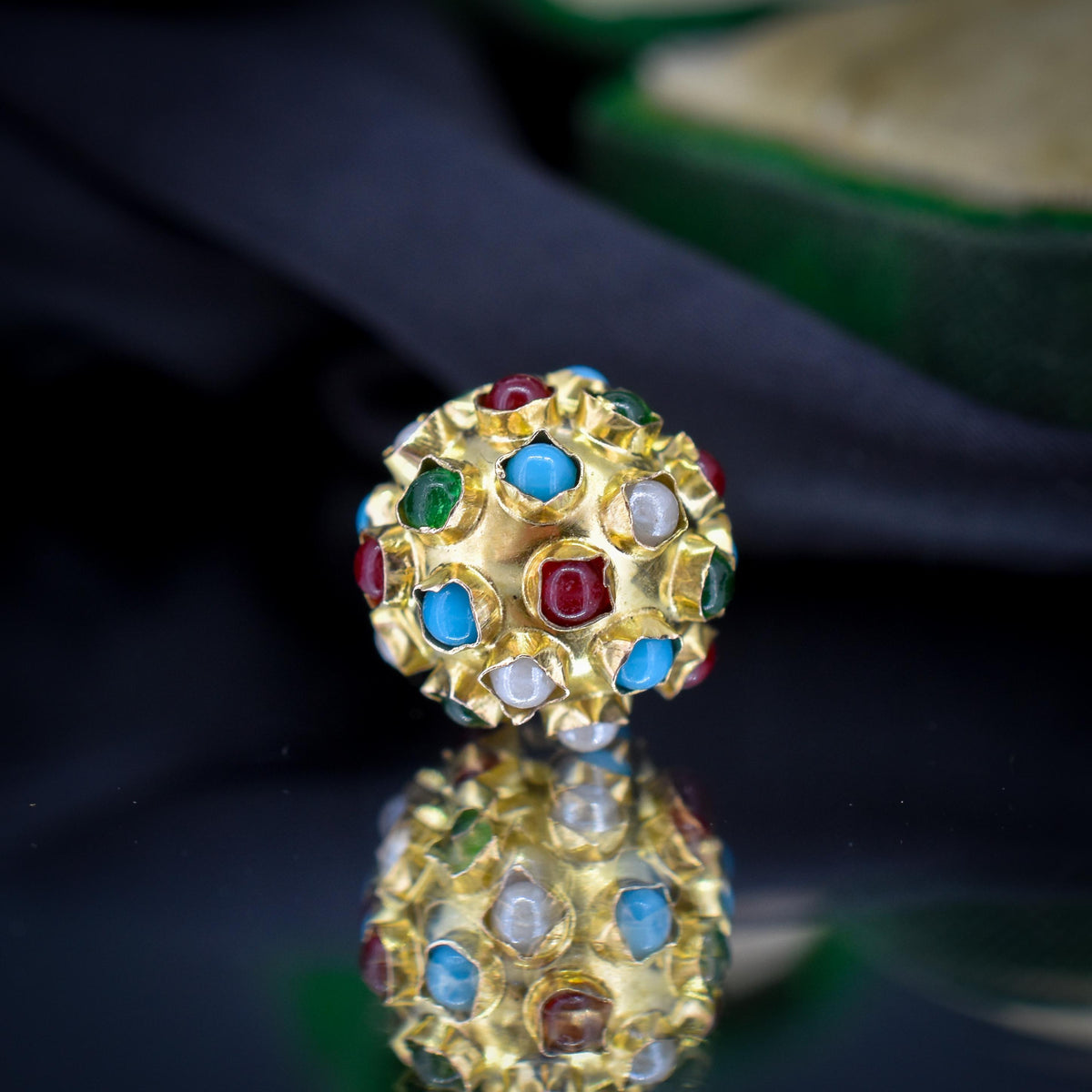 Vintage 9ct Gold Multi Gem Sputnik Charm Pendant