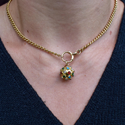 Vintage 9ct Gold Multi Gem Sputnik Charm Pendant