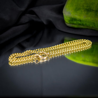 Antique 18ct Yellow Gold Curb Link Bolt Ring Chain Necklace | 18.25"