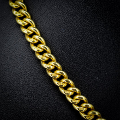 Antique 18ct Yellow Gold Curb Link Albert Watch Chain Necklace | 16"