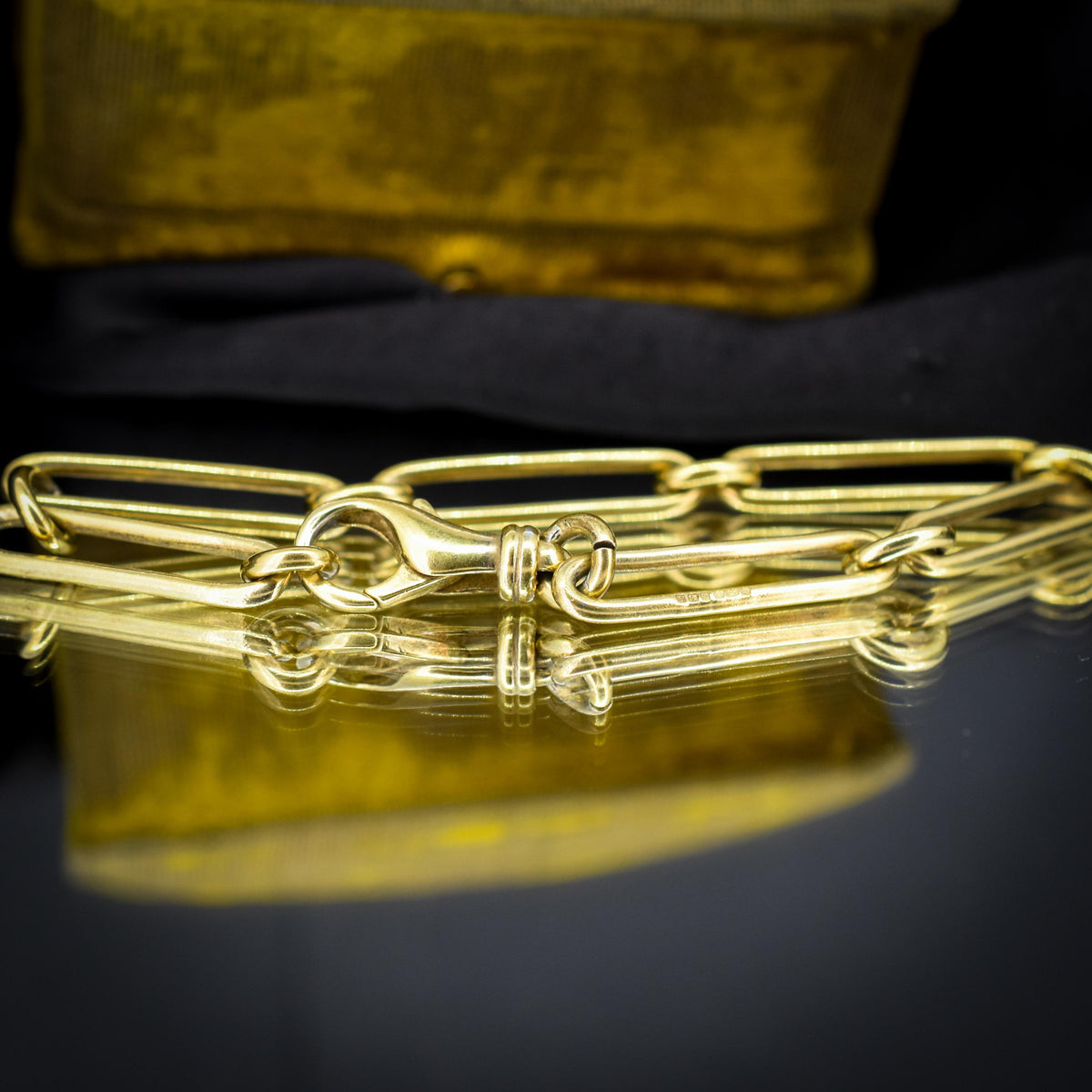 Vintage '1996' Gold on Silver Trombone Link Bracelet | 8.5"