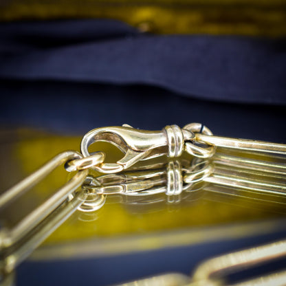 Vintage '1996' Gold on Silver Trombone Link Bracelet | 8.5"