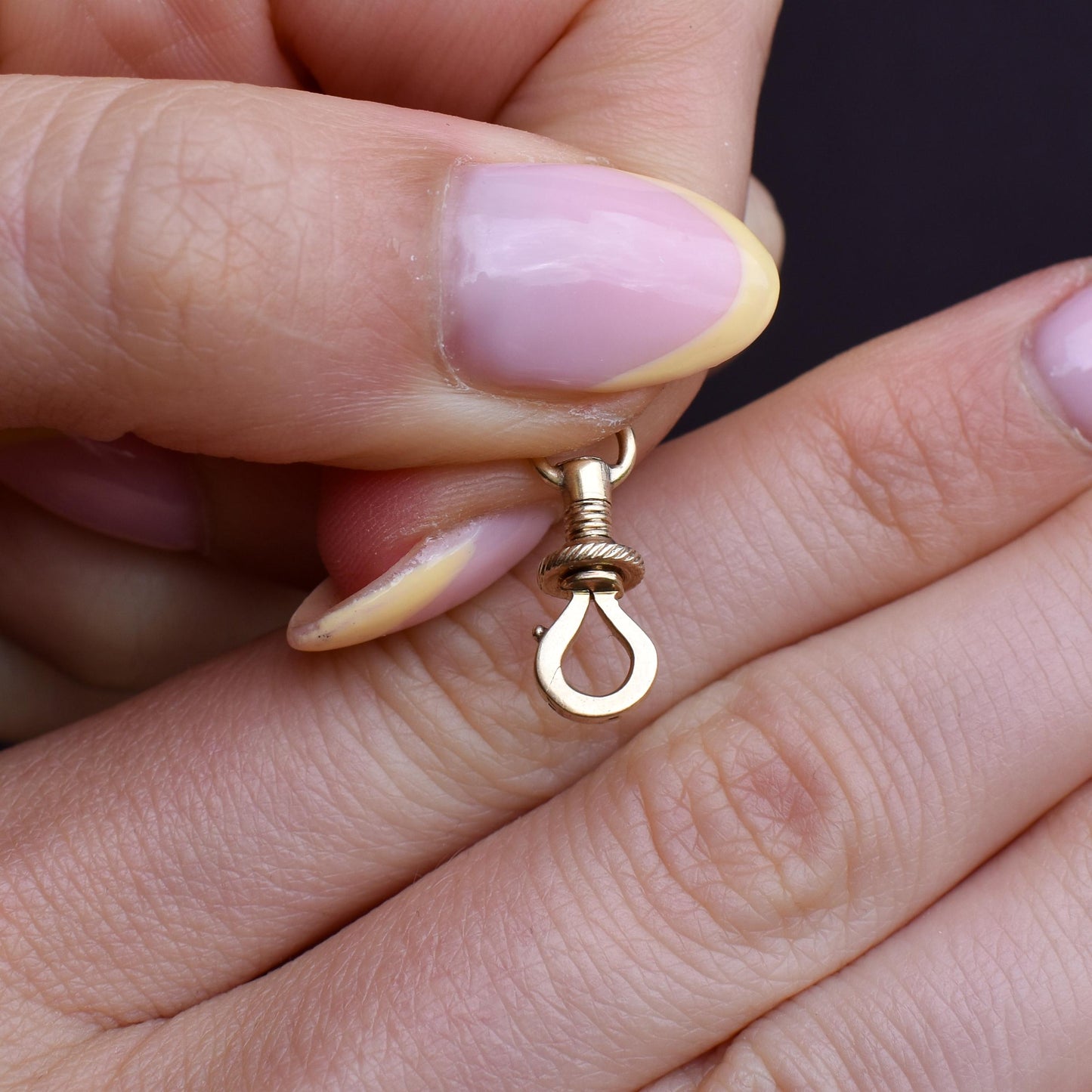 Antique 12ct Gold Screw Dog Clip Charm Pendant