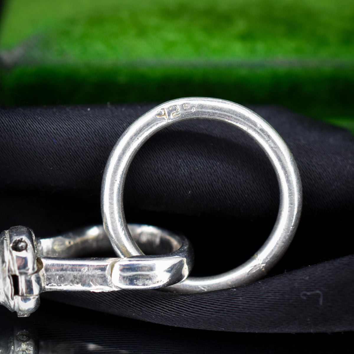 Vintage Large Sterling Silver Dog Clip and Ring Extender