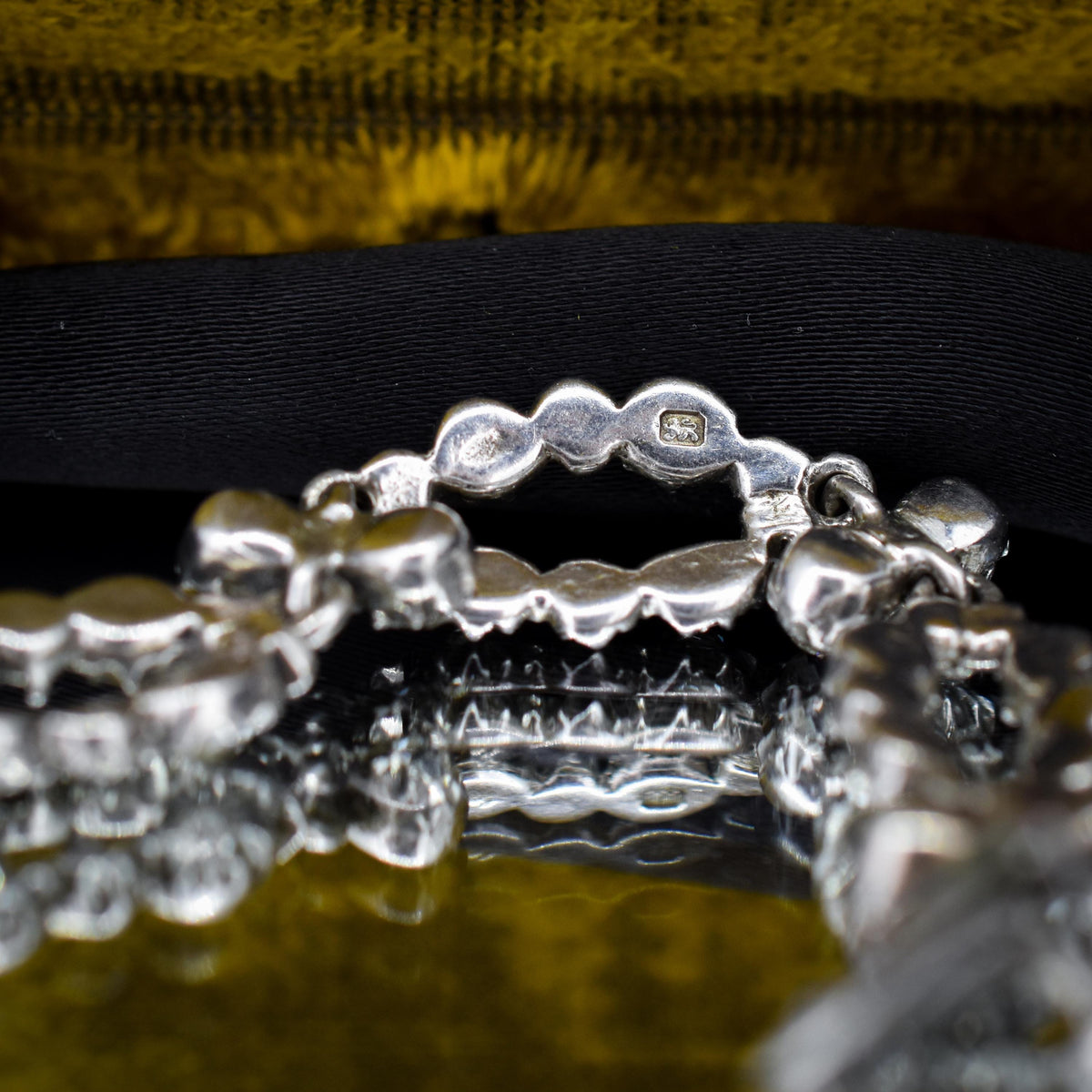 Vintage Paste Silver Statement Bracelet