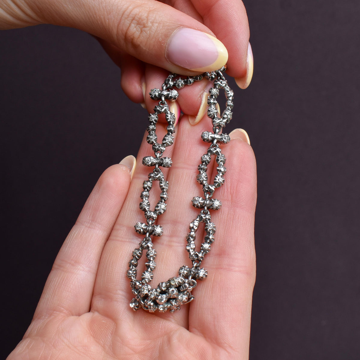 Vintage Paste Silver Statement Bracelet
