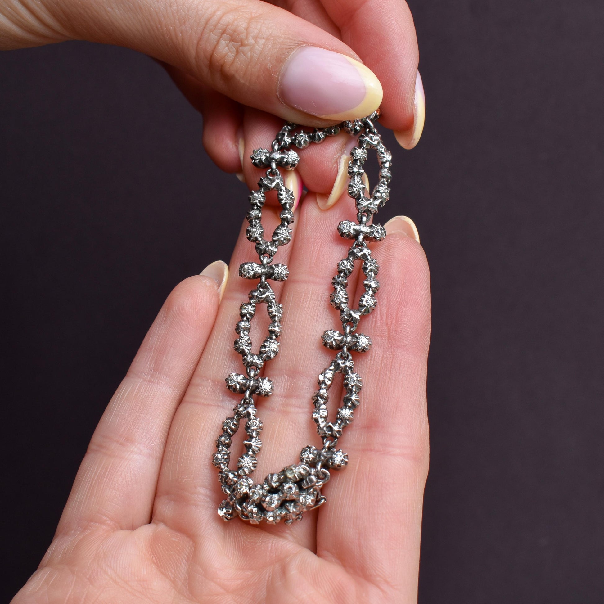 Vintage Paste Silver Statement Bracelet