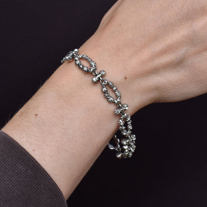 Vintage Paste Silver Statement Bracelet